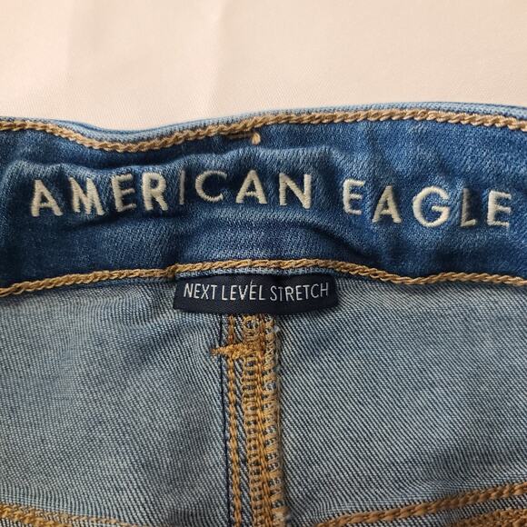 Womens American Eagle Super High-Rise Flare Button Fly Jeans Size 12 Blue - Picture 8 of 16